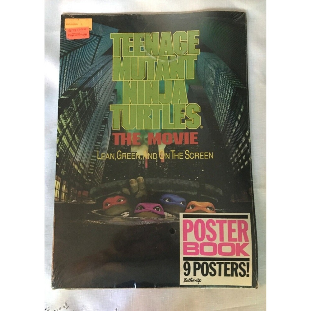 TMNT Teenage Mutant Ninja Turtles The Movie 9 Poster Book Lean Green 1990 11 x16